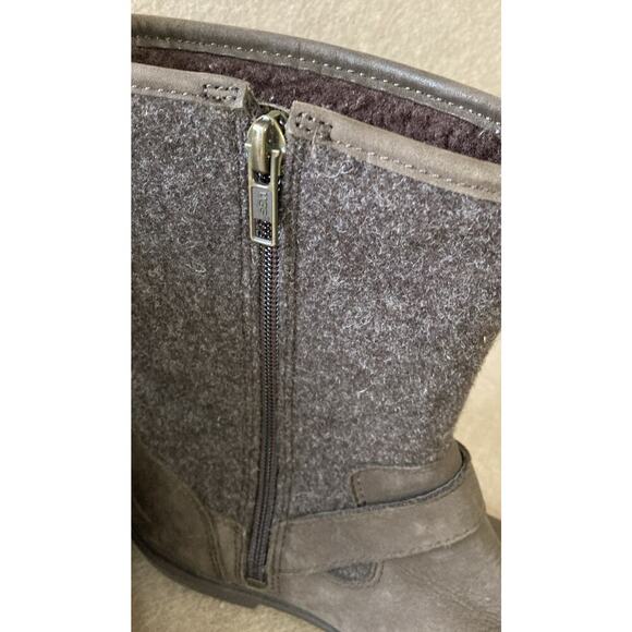 UGG Robbie Waterproof Boots Women’s Sz 6.5 Brown Leather Sherpa 017377 Outdoor - Picture 7 of 9